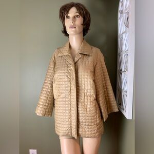 Hilary Radley Gold Quilted Puffer Jacket petite small